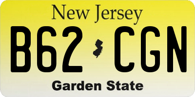 NJ license plate B62CGN