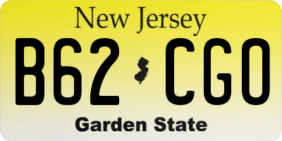 NJ license plate B62CGO