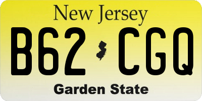 NJ license plate B62CGQ