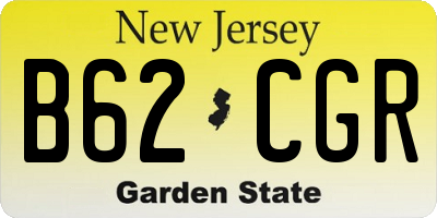 NJ license plate B62CGR