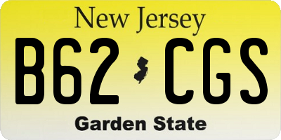 NJ license plate B62CGS