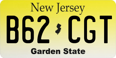 NJ license plate B62CGT