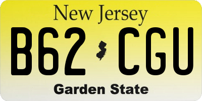 NJ license plate B62CGU
