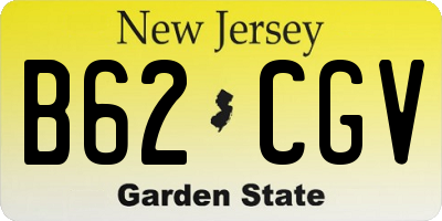 NJ license plate B62CGV