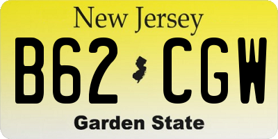 NJ license plate B62CGW