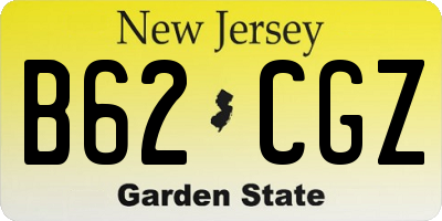 NJ license plate B62CGZ