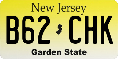 NJ license plate B62CHK