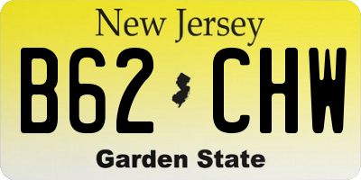 NJ license plate B62CHW