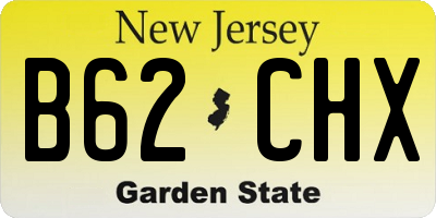 NJ license plate B62CHX