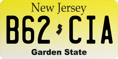 NJ license plate B62CIA