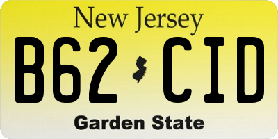 NJ license plate B62CID