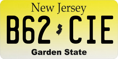 NJ license plate B62CIE