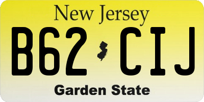 NJ license plate B62CIJ