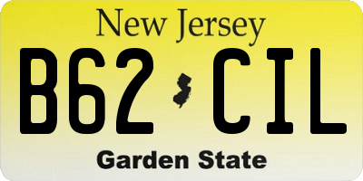 NJ license plate B62CIL