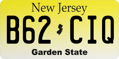 NJ license plate B62CIQ