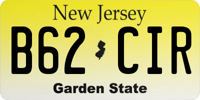 NJ license plate B62CIR