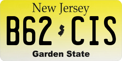 NJ license plate B62CIS