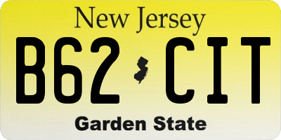 NJ license plate B62CIT