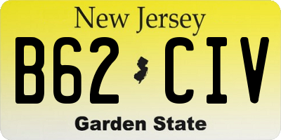 NJ license plate B62CIV