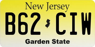 NJ license plate B62CIW