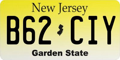 NJ license plate B62CIY