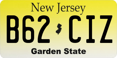 NJ license plate B62CIZ
