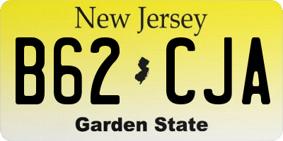NJ license plate B62CJA