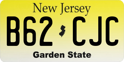 NJ license plate B62CJC