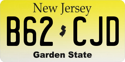 NJ license plate B62CJD
