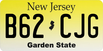 NJ license plate B62CJG