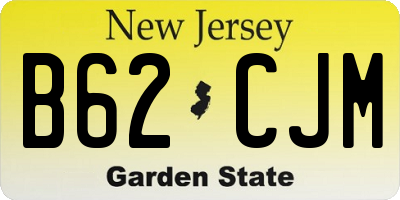 NJ license plate B62CJM