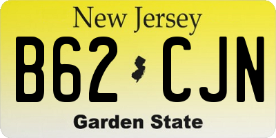 NJ license plate B62CJN