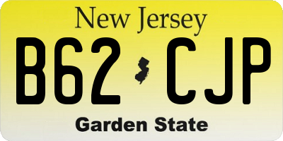 NJ license plate B62CJP