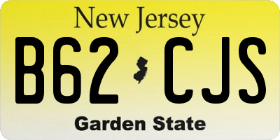 NJ license plate B62CJS