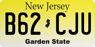 NJ license plate B62CJU