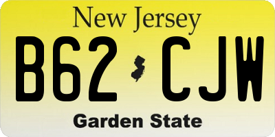 NJ license plate B62CJW