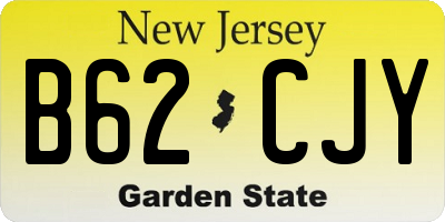 NJ license plate B62CJY
