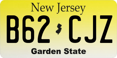 NJ license plate B62CJZ
