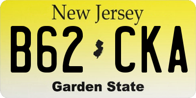 NJ license plate B62CKA