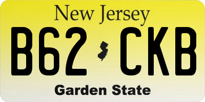 NJ license plate B62CKB