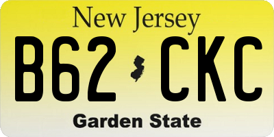 NJ license plate B62CKC