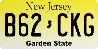 NJ license plate B62CKG