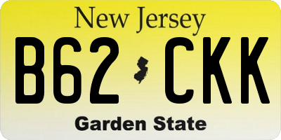 NJ license plate B62CKK