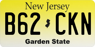 NJ license plate B62CKN