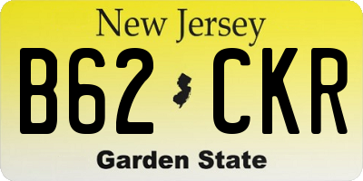NJ license plate B62CKR