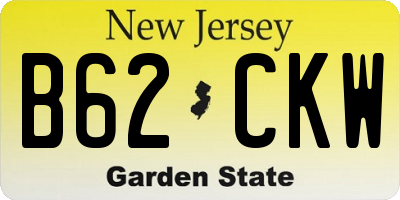 NJ license plate B62CKW