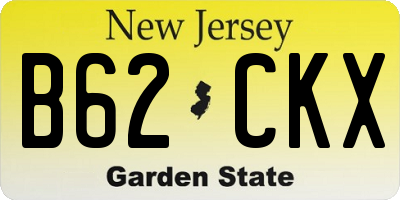 NJ license plate B62CKX