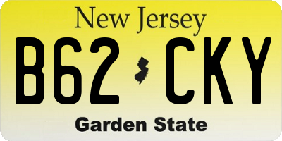 NJ license plate B62CKY