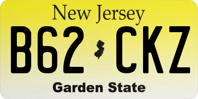 NJ license plate B62CKZ