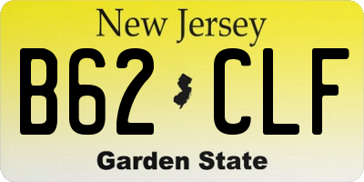 NJ license plate B62CLF